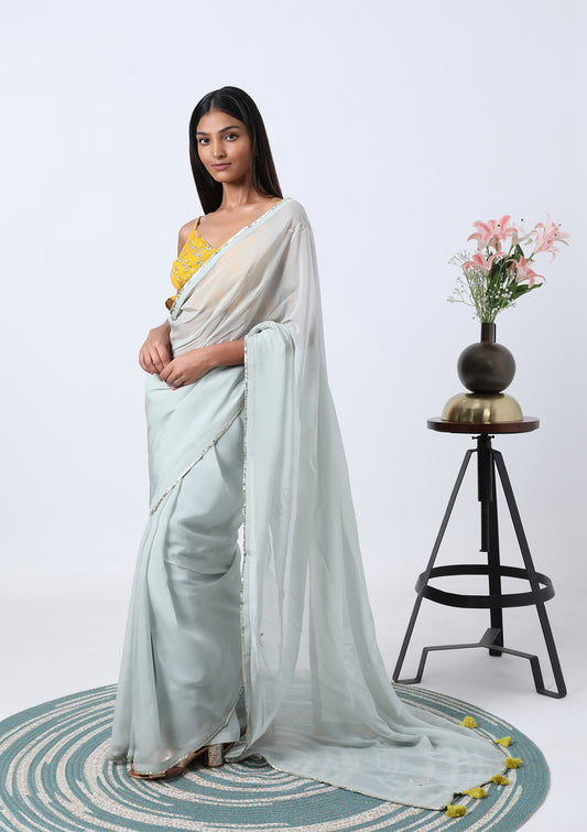 AQUA BLOSSOM (SAREE)